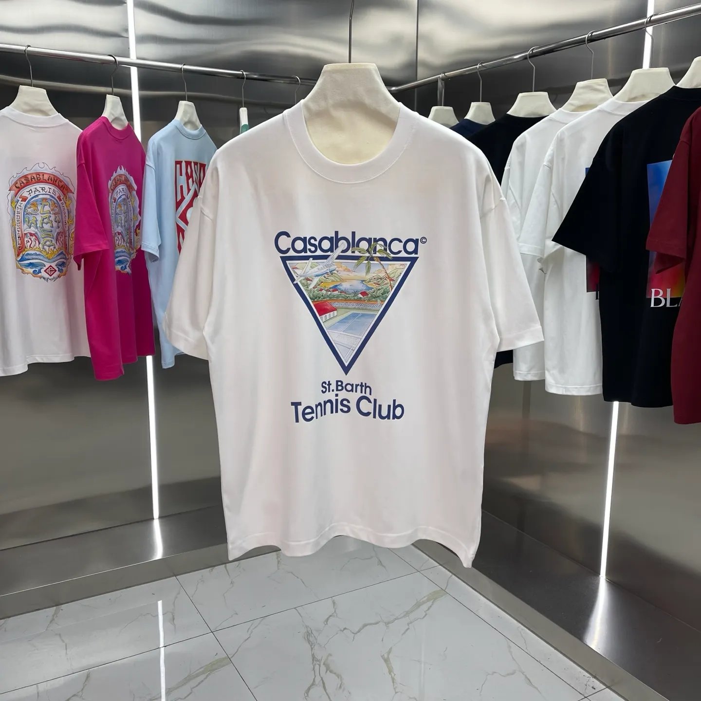 25ss New Arrival Casablanca Classic Series T ～ ， ， 。 ， Classic ， In Stock ！ ：White Black Royal Blue Light Blue Size：S M L XL XXL